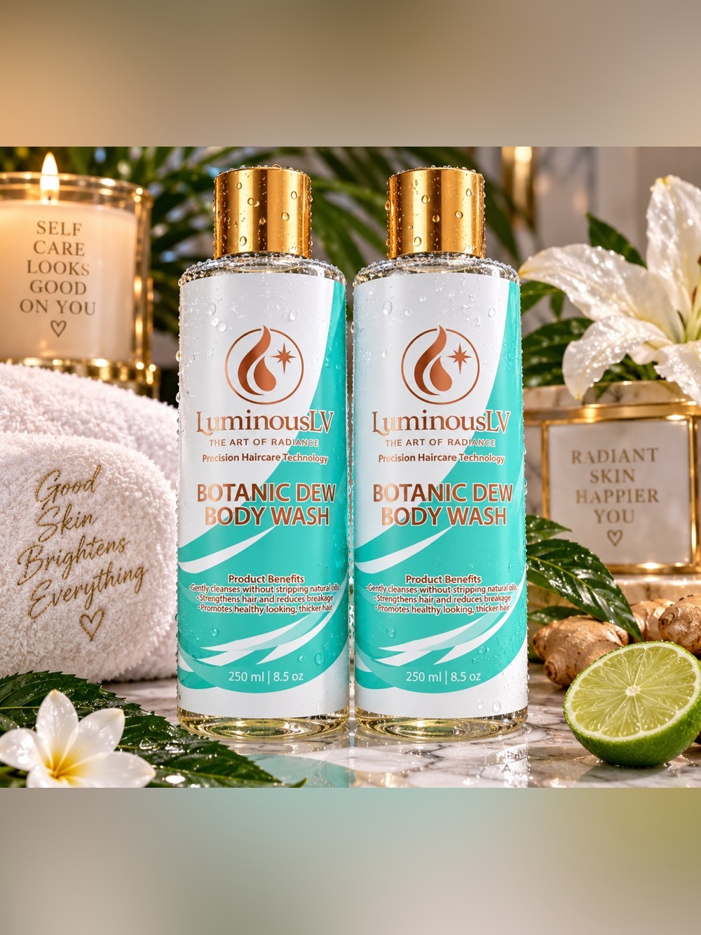 LuminousLV Botanic Dew Body Wash 2-Piece Bundle ๐